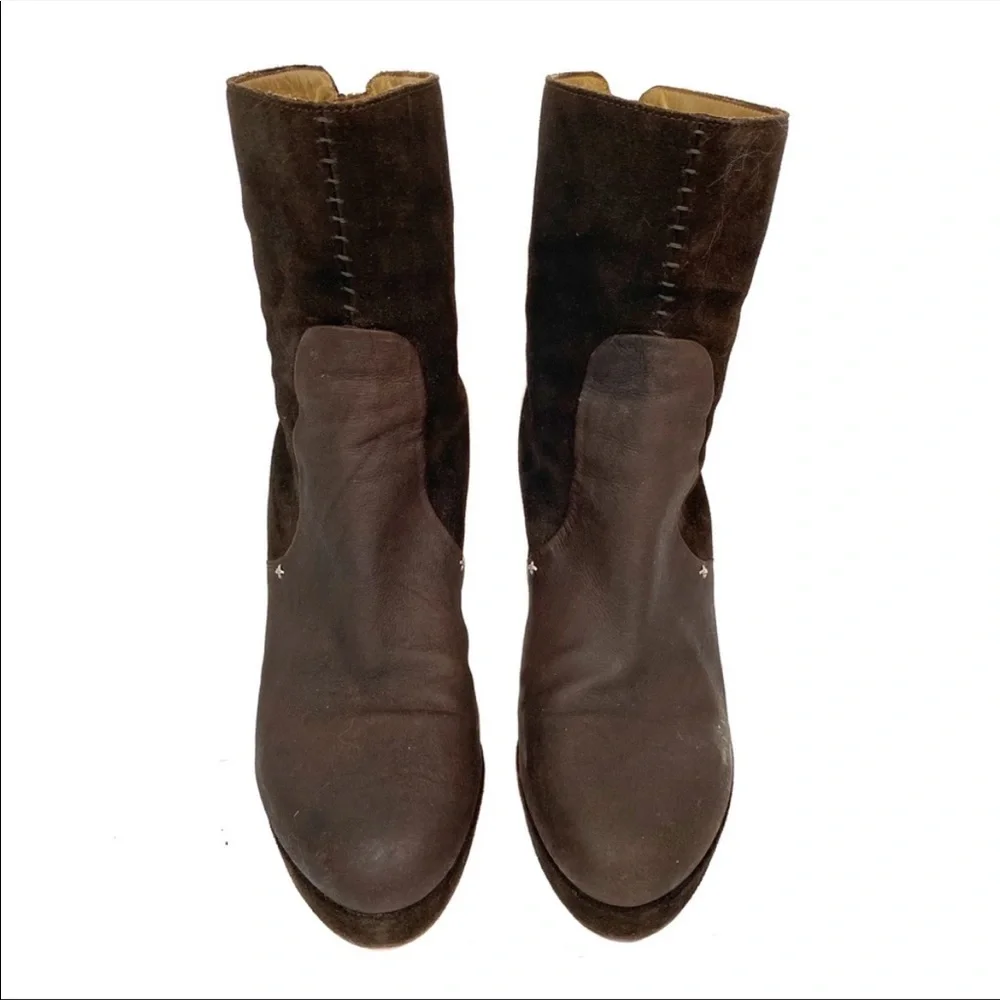 3. Rag & Bone Kenton Brown Suede Leather Heeled Boots - Picture 2 of 13